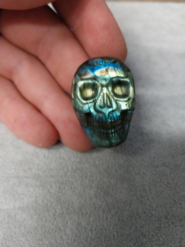 Labradoriet schedel cabochon, Verzamelen, Mineralen en Fossielen, Ophalen of Verzenden