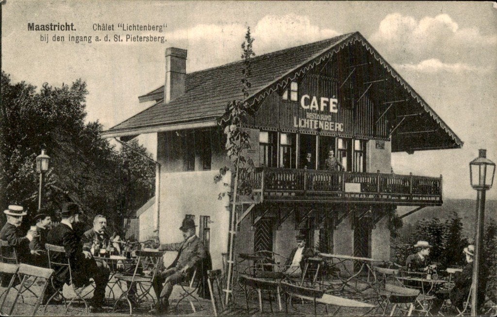 Maastricht - Chalet Lichtenberg - bij ingang St. Pitersberg, Ophalen of Verzenden, Voor 1920, Gelopen, Limburg