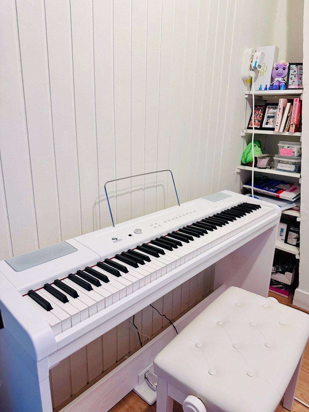 Fazley FSP-500-W Digitale Piano Wit + Onderstel + Pianobank, Ophalen, Wit, Digitaal, Zo goed als nieuw