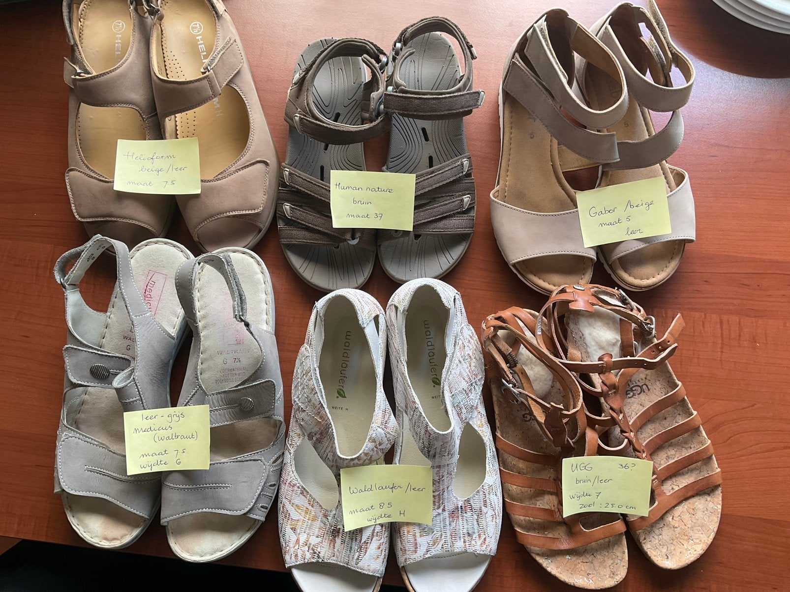 sandalen ALLERLEI maten /zie foto’s en omschrijving, Kleding | Dames, Ophalen of Verzenden, Zo goed als nieuw, Geel, Sandalen of Muiltjes