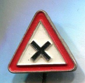 Verkeersbord zilverkleurig speldje ( X_032 ), Verzenden, Nieuw, Transport, Speldje of Pin