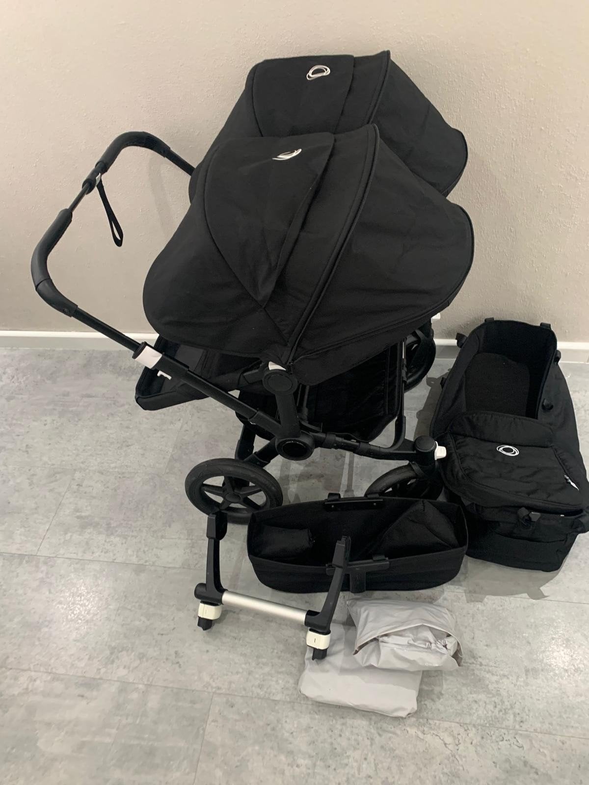 Bugaboo Donkey 3 Duo all black compleet kinderwagen, Ophalen of Verzenden, Gebruikt