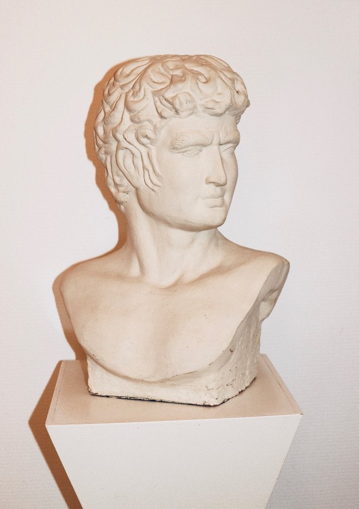 2 grote David bustes – Michelangelo stijl – zwart & wit, Ophalen, Gips, Buste, 20 - 50 cm