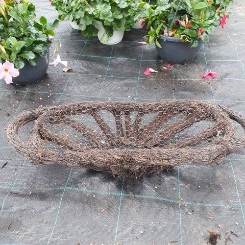 Bloemenmand ijzer met sisal, Minder dan 30 cm, Ophalen of Verzenden, Zo goed als nieuw, Balkon