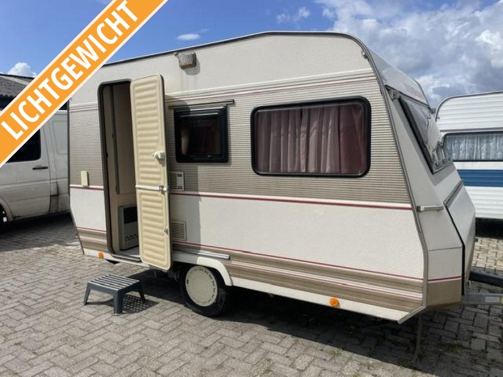 Dethleffs New Line 390 1994; 2xzit voortent; erg netjes, Caravans en Kamperen, Overige typen, Bedrijf, Treinzit, Schokbreker