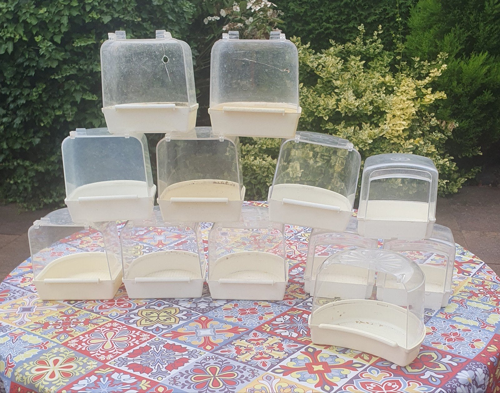 Verschill Vogelbadjes voor kooien 8 grote 3 kleine en 1, Ophalen, Gebruikt, Kooi-accessoires