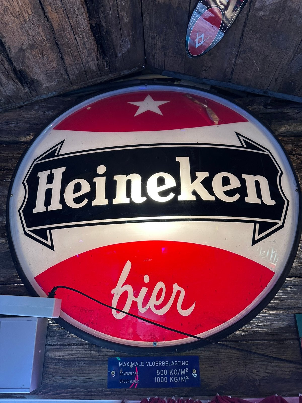 Te koop Vintage Heineken bord., Verzamelen, Biermerken, Ophalen, Gebruikt, Reclamebord, Plaat of Schild, Heineken