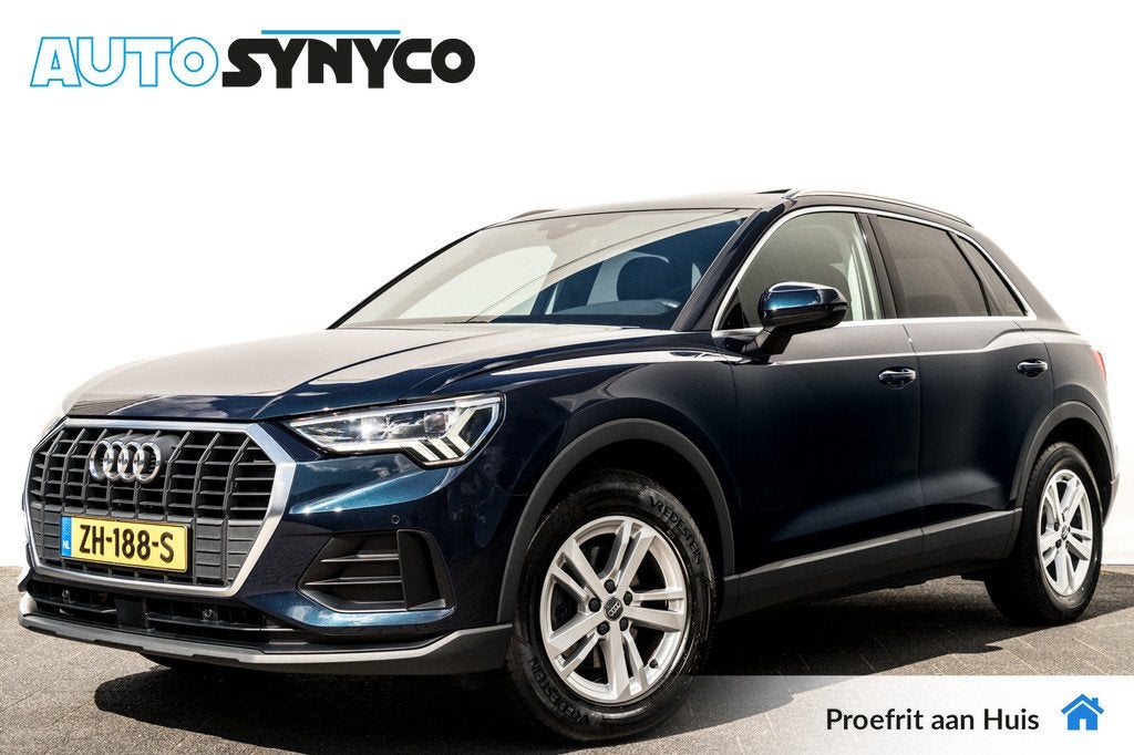Audi Q3 35 TFSI Pro Line Aut. | Panoramadak | Trekhaak | LED, Stof, Euro 6, 4 cilinders, Blauw