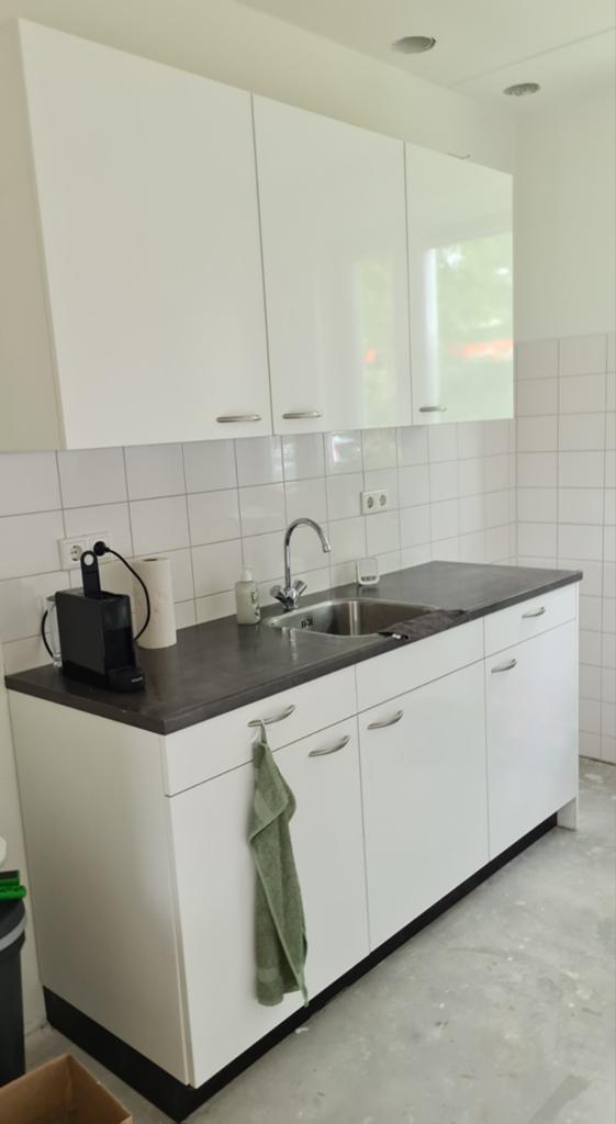 Wit Keukenblok incl blad, kraan etc; lees, Ophalen, Gebruikt, Wit, Enkelwandige keuken
