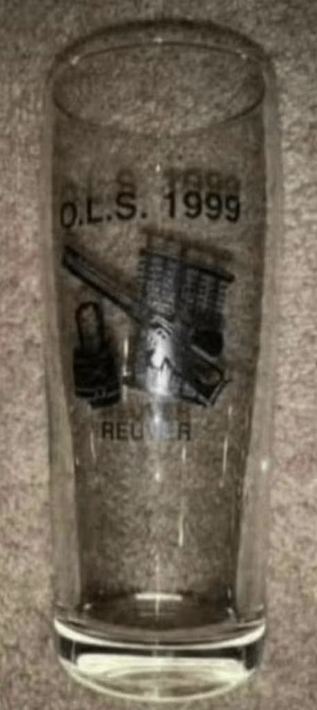 Bierglas, sierglas OLS Reuver 1999; Limburgs schuttersfeest, Verzamelen, Biermerken, Ophalen of Verzenden, Zo goed als nieuw, Glas of Glazen