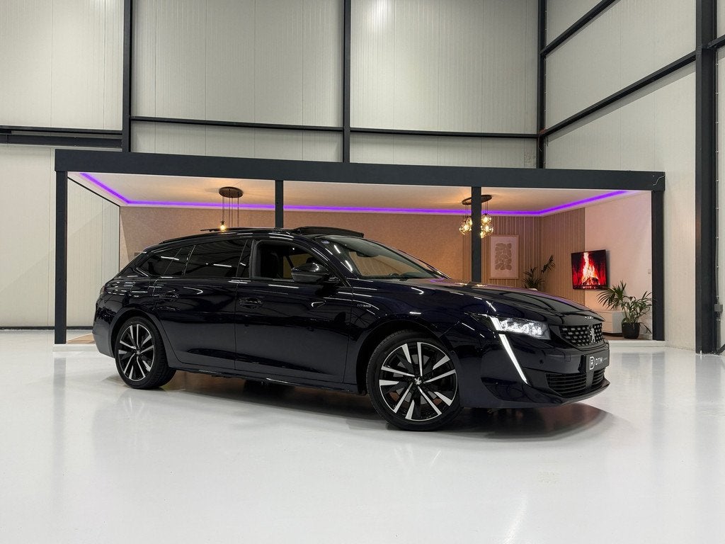 Peugeot 508 SW Hybrid 225pk GT | Focal Audio | Pano | 360, Auto's, Gebruikt, Blauw, Leder en Stof, Hybride Elektrisch/Benzine