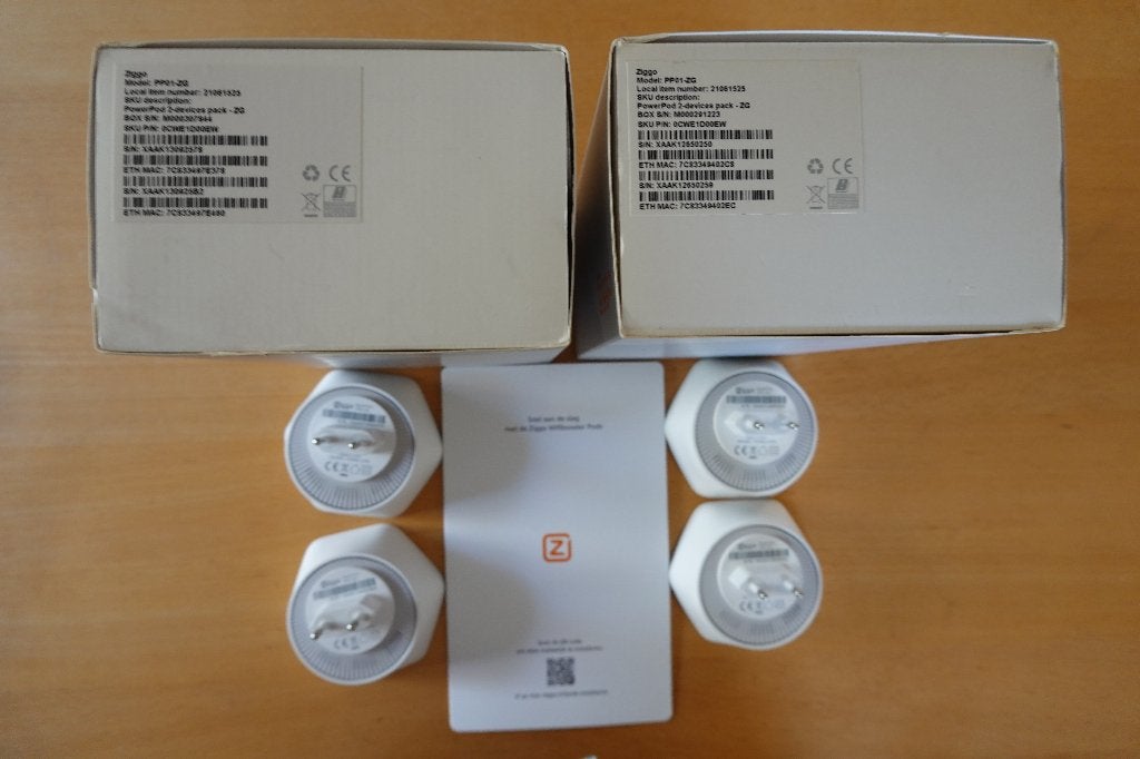 Ziggo WIFI Booster Pods, 4 stuks, Ophalen, Zo goed als nieuw, Ziggo WiFi booster