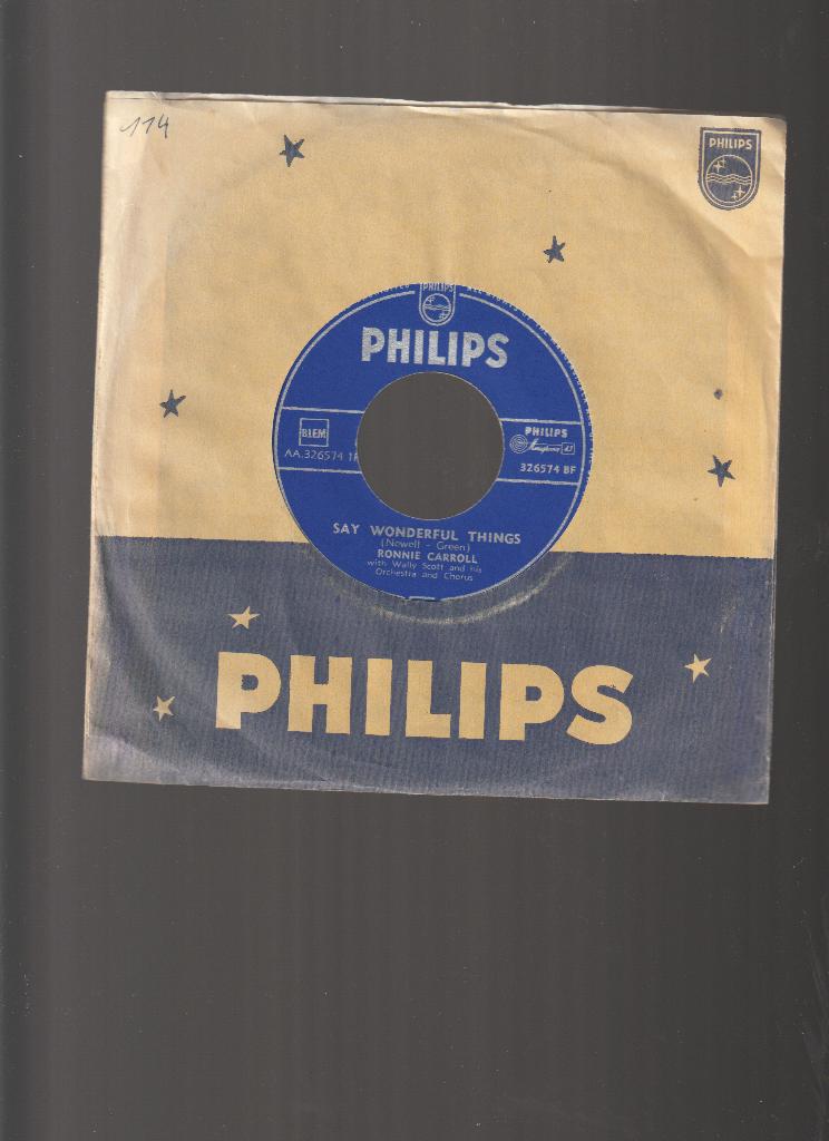 RONNIE  CARROLL  --  SAY  WONDERFUL  THINGS // EUROVISION, Verzenden, Originele persing, 7 inch, Single