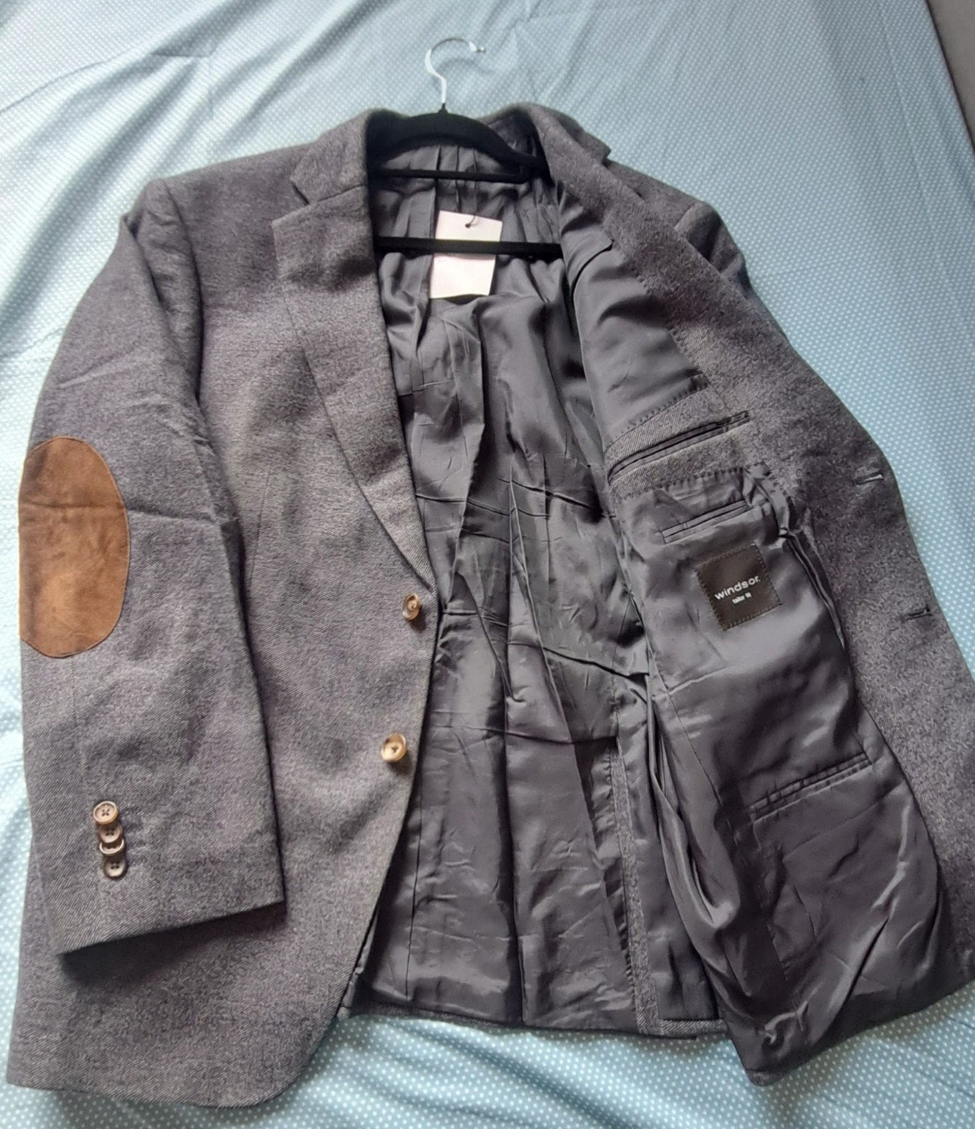 Windsor Luxury Men’s Grey Wool Blazer / Jacket, Ophalen of Verzenden, Zo goed als nieuw