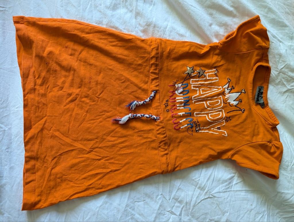 Koningsdag jurkje oranje maat 110/116, Ophalen, Gebruikt, Meisje, Jurk of Rok