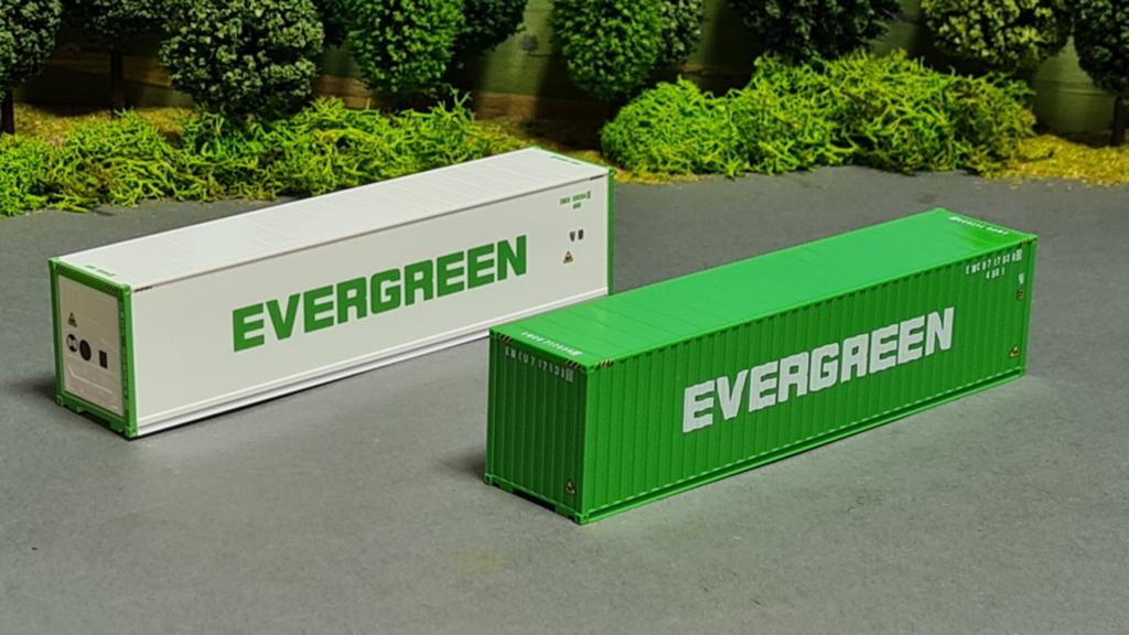 115 Herpa 40ft 9´6 ft Highcube Evergreen container set, Ophalen of Verzenden, Nieuw, Bus of Vrachtwagen, Herpa