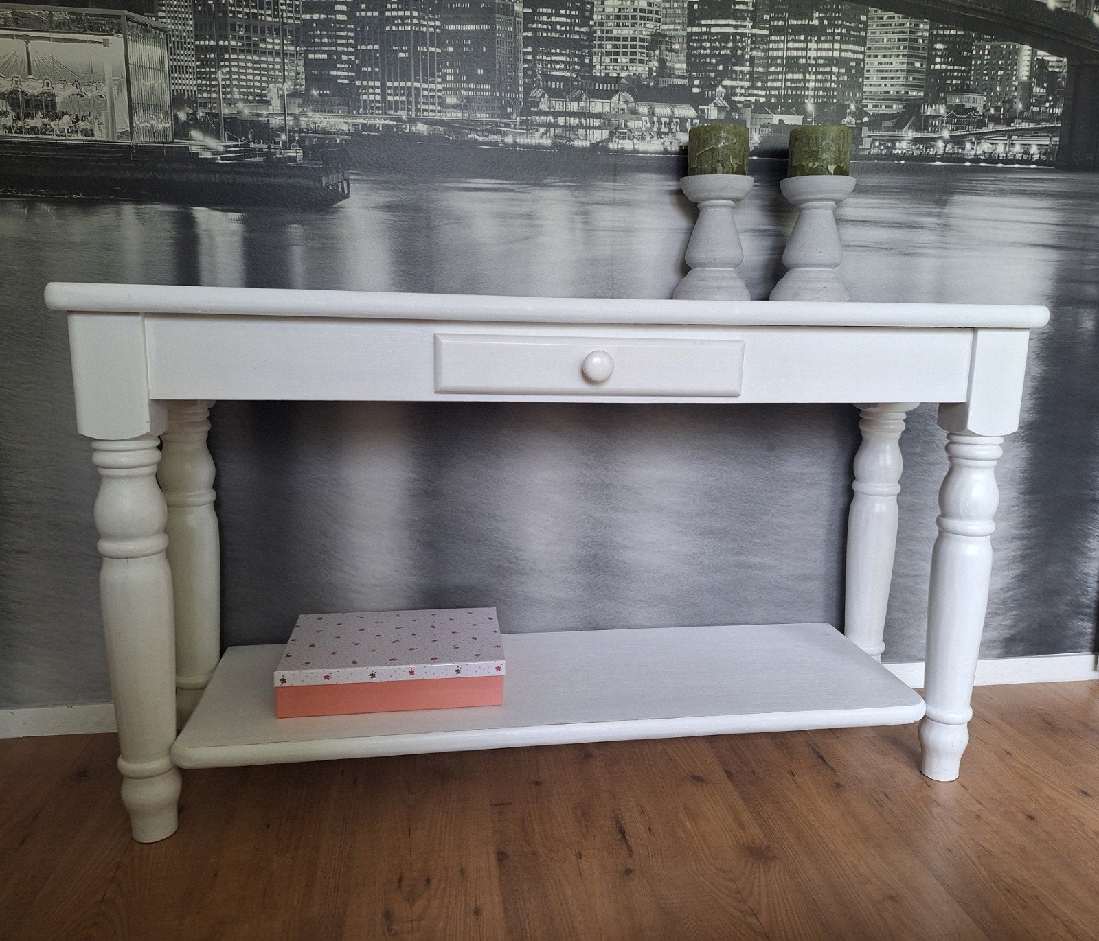 witte sidetable, Huis en Inrichting, Tafels | Sidetables, Ophalen, Gebruikt, 100 tot 150 cm, 25 tot 50 cm