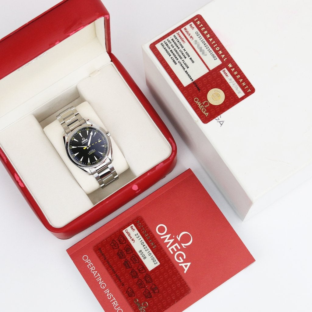 Omega Aqua Terra 15'000 Gauss 41.5 (Zeer goed/ 2015), Staal, Staal, Polshorloge, Ophalen of Verzenden
