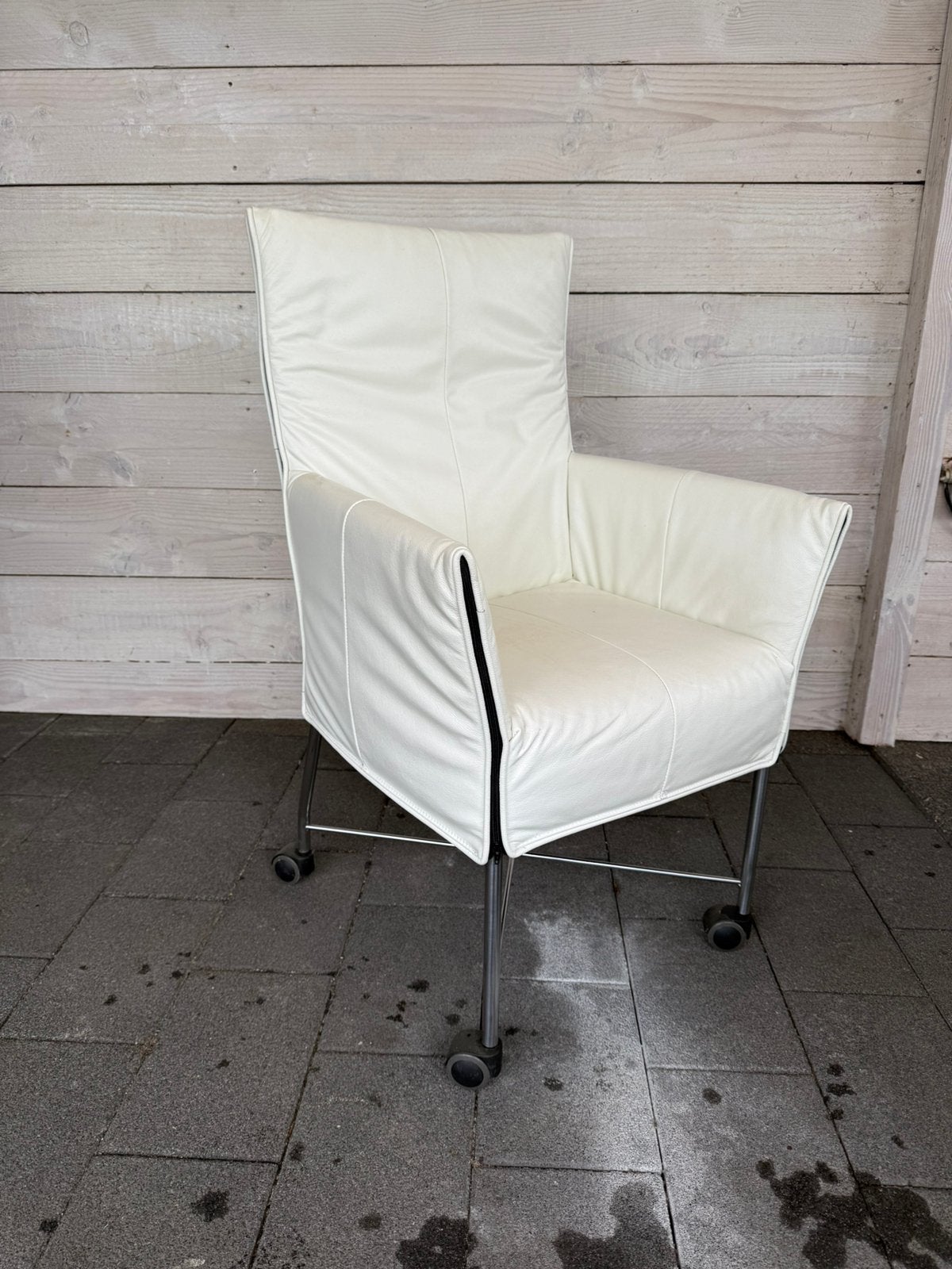 Montis Chaplin stoelen 8 stuks wit nieuwstaat, Ophalen, Zo goed als nieuw, Leer, 50 tot 75 cm