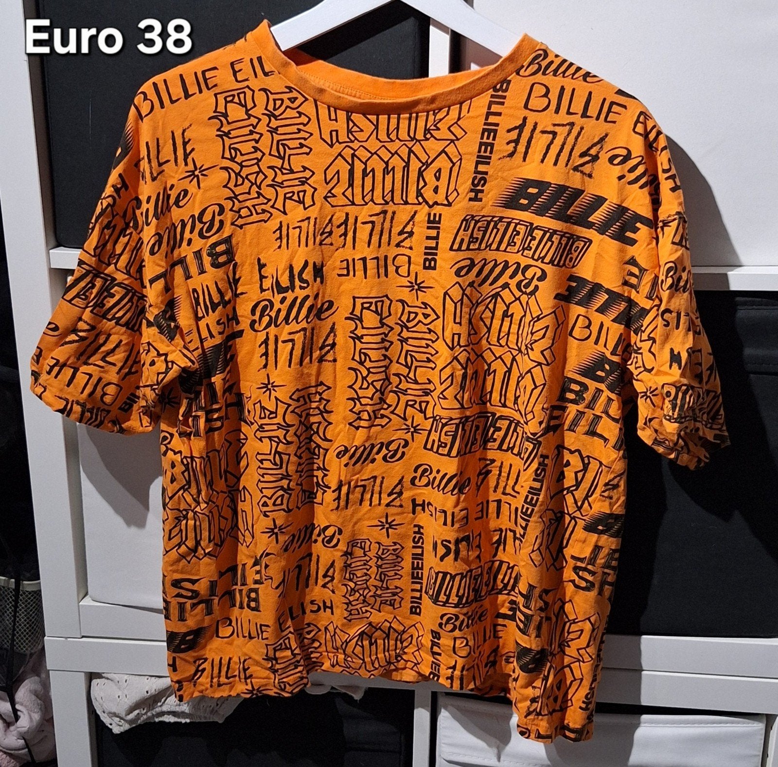 billie eilsih shirt, Ophalen, Oranje, Zo goed als nieuw, Korte mouw