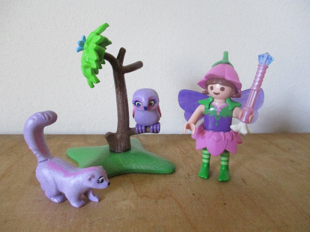 Playmobil 9140 elfje met uil en stinkdier, Gebruikt, Complete set, Fantasy, Ophalen of Verzenden