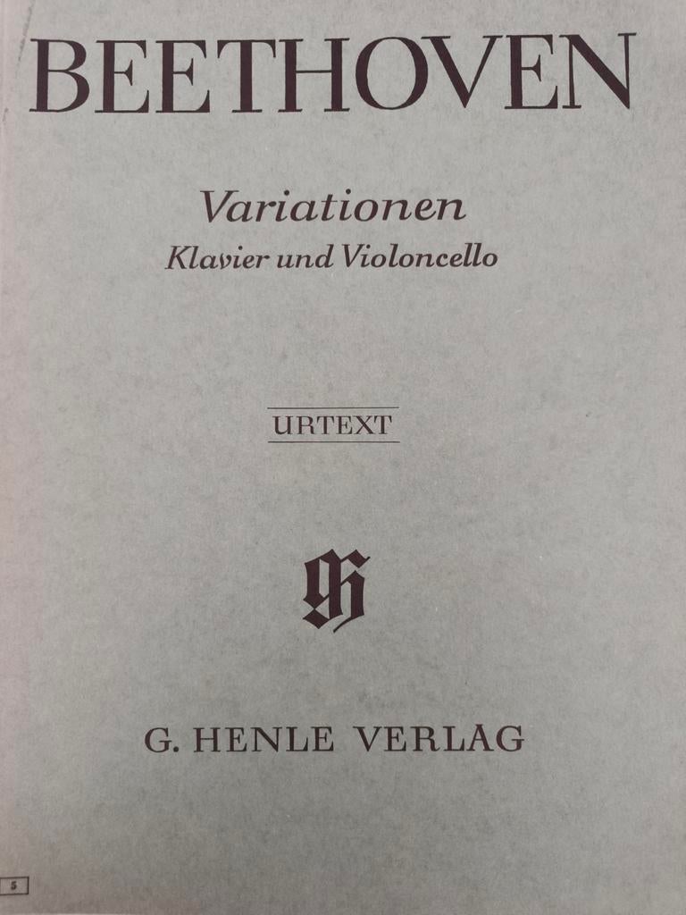 Beethoven Variaties voor Piano en Cello - G. Henle Verlag, Muziek en Instrumenten, Bladmuziek, Ophalen of Verzenden