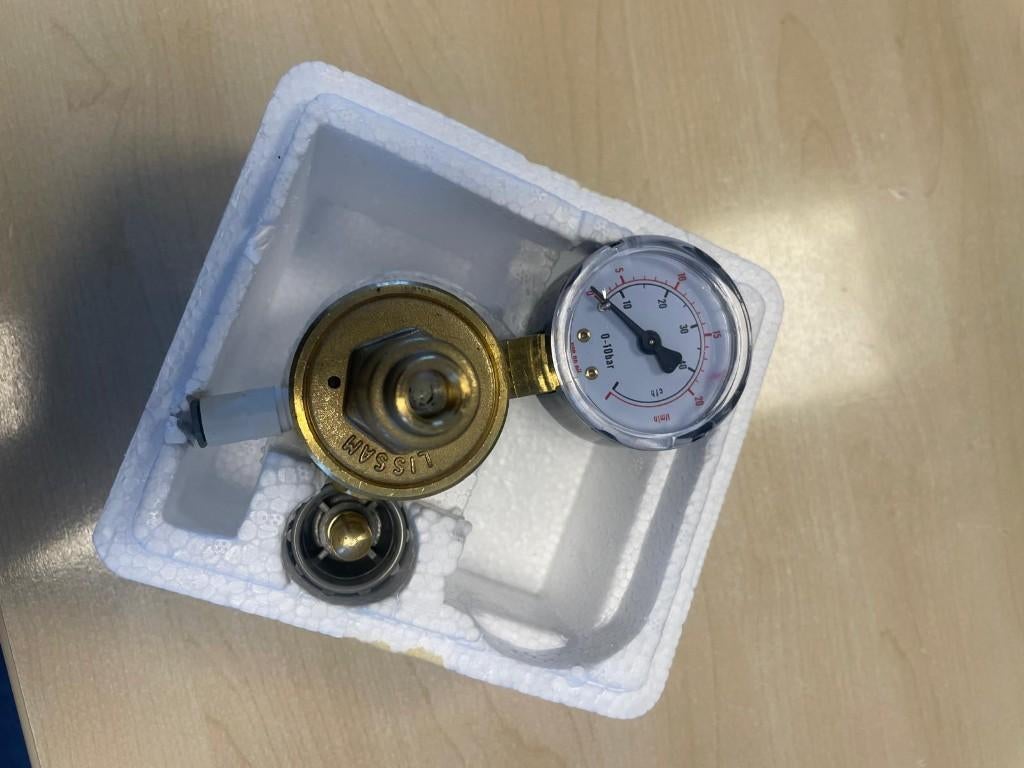 Drukregelaar TE‑18 met manometer 0–10 bar – gas / perslucht, 6 tot 10 bar, Nieuw, Ophalen of Verzenden, Minder dan 200 liter/min