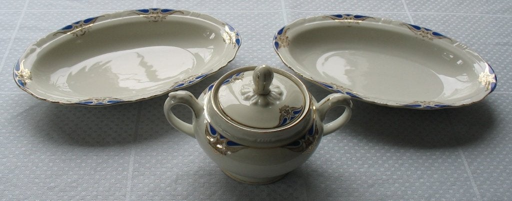 Vintage suikerpot en schaaltjes (High tea), Gebruikt, Overige typen, Ophalen of Verzenden, Overige stijlen