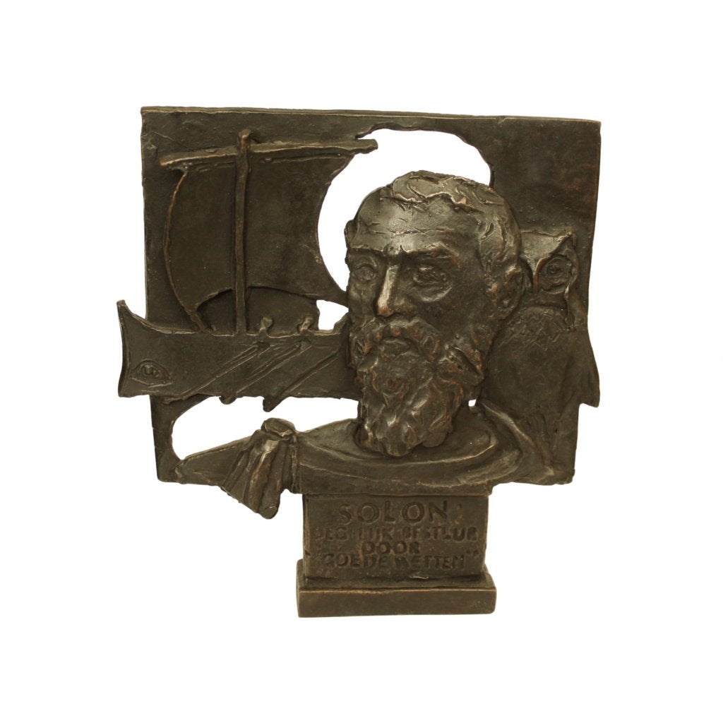 BRONZEN BEELD Eric Claus GRIEKSE FILOSOOF SOLON VAN ATHENE, Antiek en Kunst, Verzenden, Brons, Beeld