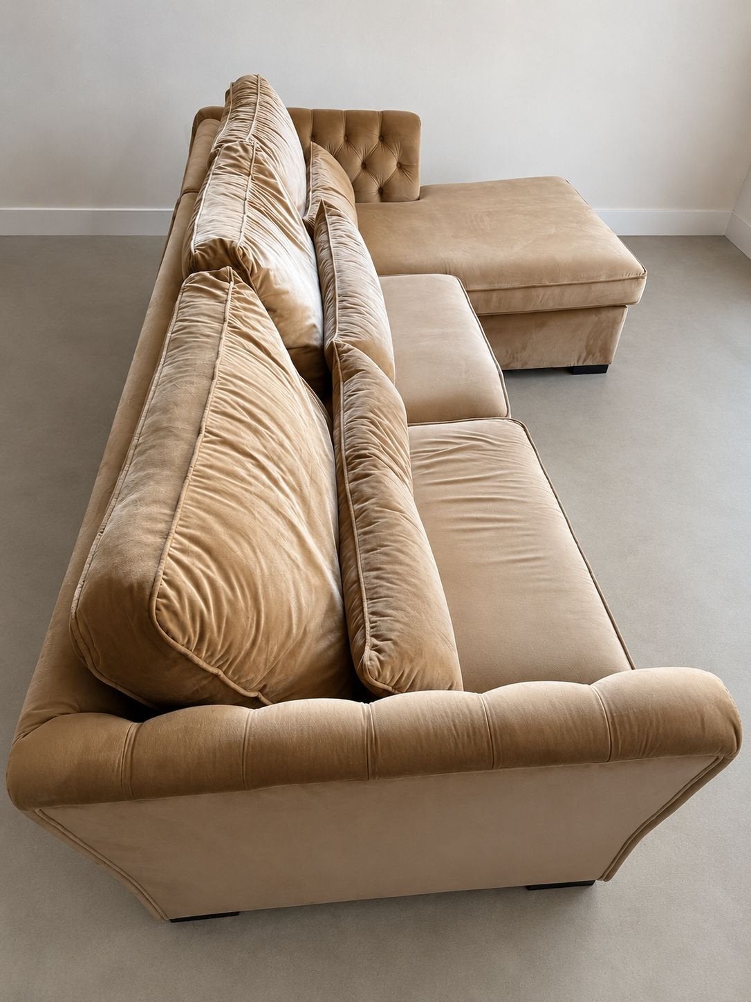 Velvet loungebank, Ophalen, 250 tot 300 cm, Gebruikt, Driepersoons