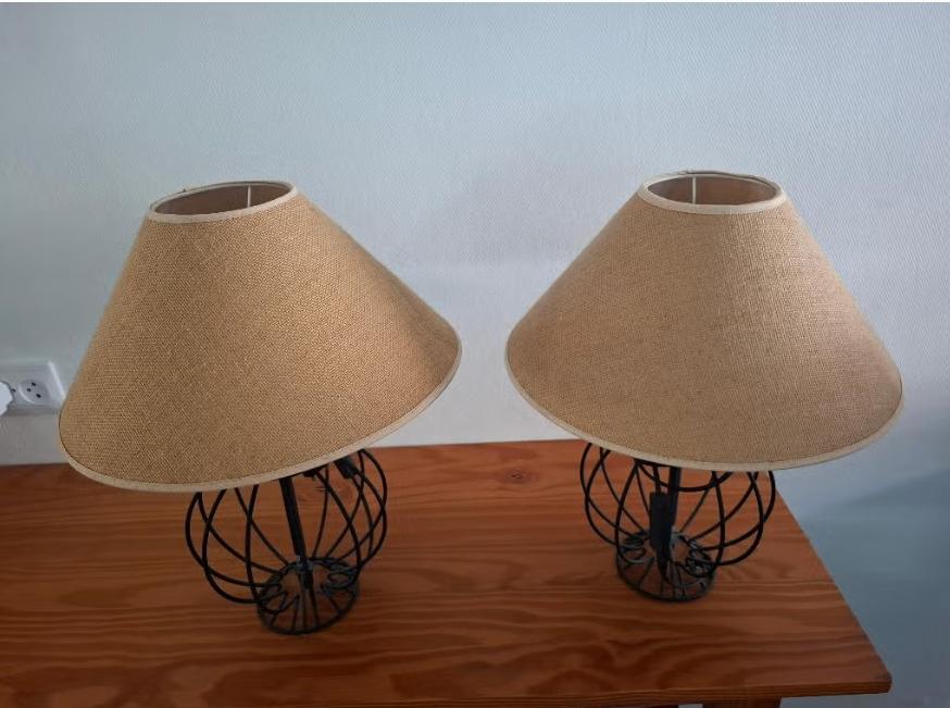 Tafellamp 2x, Huis en Inrichting, Lampen | Tafellampen, Ophalen, Zo goed als nieuw, Metaal, Minder dan 50 cm