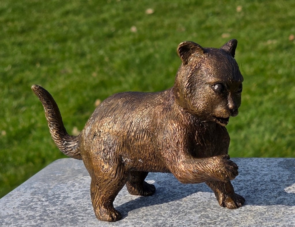 POES / KAT / BRONZEN BEELD / 10 cm hoog, Tuin en Terras, Tuinbeelden, Dierenbeeld, Nieuw, Info@huisentuindecoratiemarie.nl, Huis en tuin decoratie marie