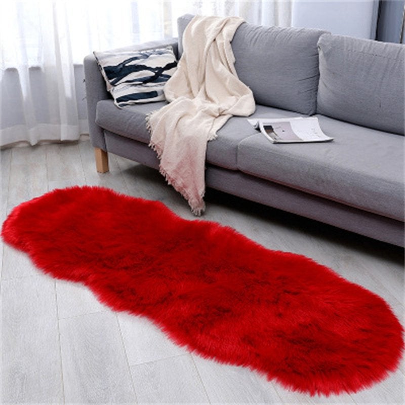 Rood Schapenvacht Vloerkleed / Hoogpolig Kleed Tapijt Schaap, 100 tot 150 cm, Verzenden, Nieuw, Overige vormen