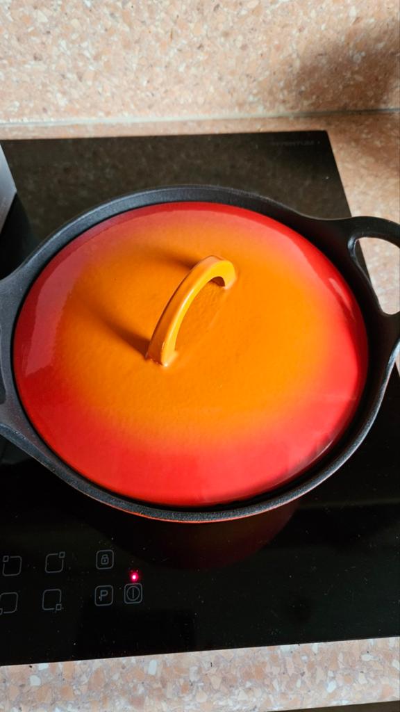 Gietijzeren braadpan, Ophalen, Gietijzer, Zo goed als nieuw, Keramische plaat