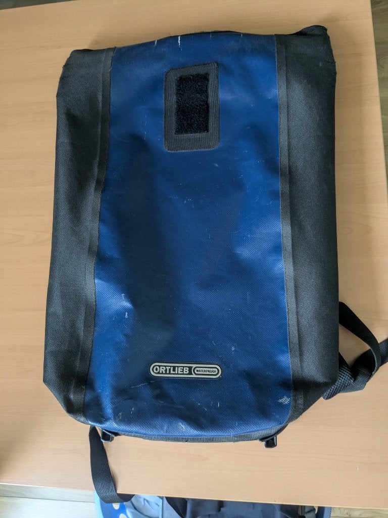 Ortlieb fietsrugzak blauw (reparatie benodigd), Ophalen, Gebruikt, Ortlieb