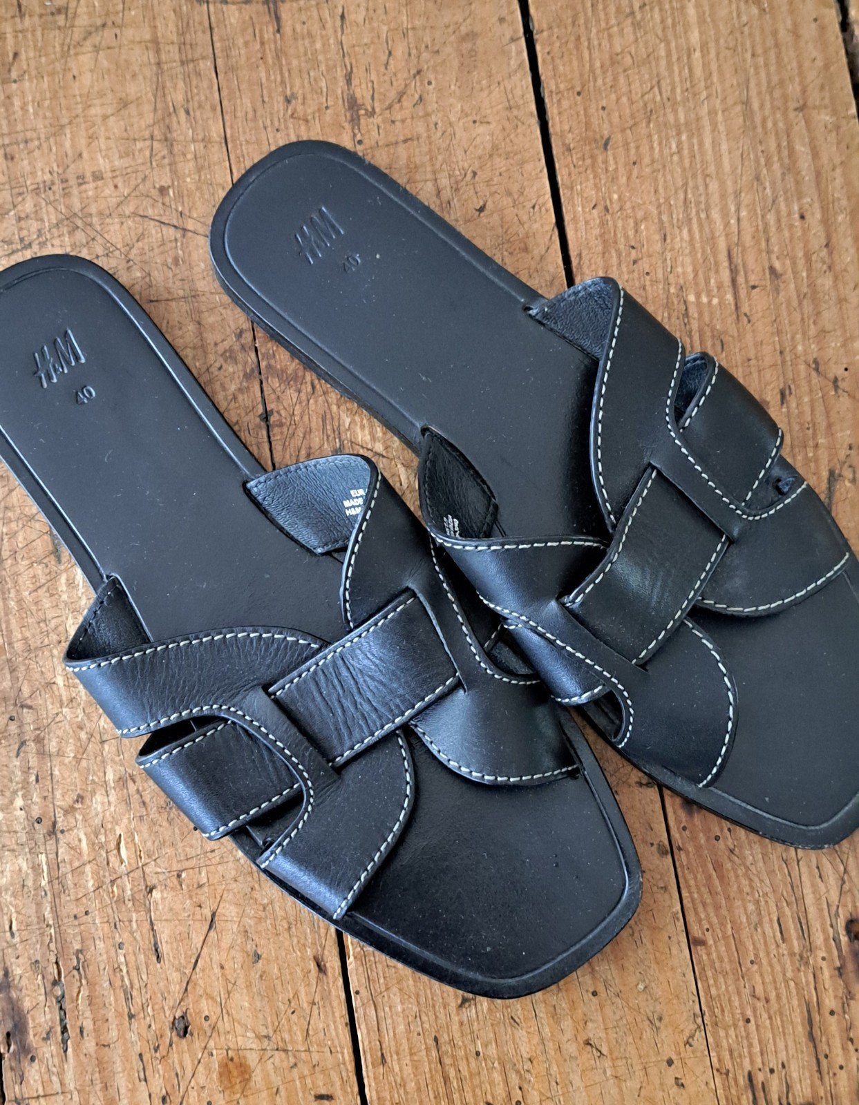 SLIPPERS, Slippers, H&M, Verzenden, Zwart