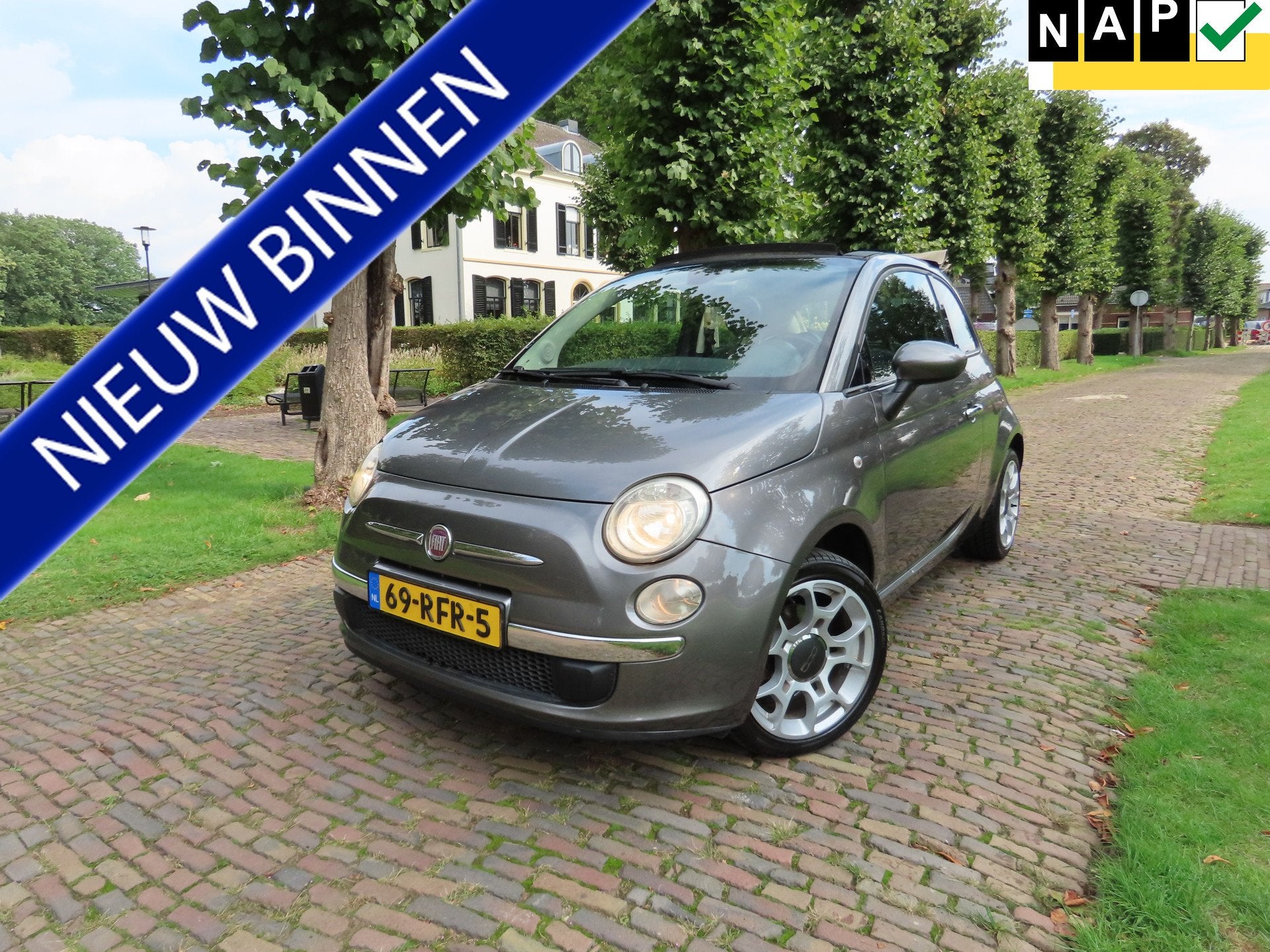 Fiat 500C 0.9 TwinAir Lounge Cabrio Automaat Airco Leer Pdc, Auto's, Euro 5, 86 pk, Gebruikt, 31 €/maand