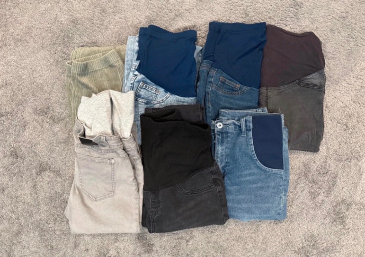 7x Zwangerschaps broeken Maat S, Kleding | Dames, Maat 38/40 (M), Ophalen of Verzenden, Zo goed als nieuw, Grijs
