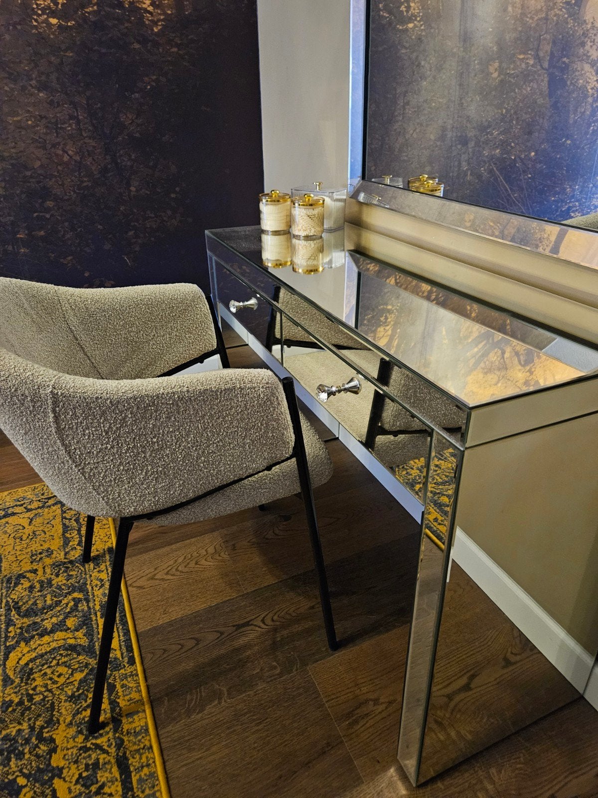 Kaptafel / makeup tafel met stoel en spiegel *in nieuwstaat, Ophalen, Zo goed als nieuw, 50 tot 100 cm, Minder dan 100 cm