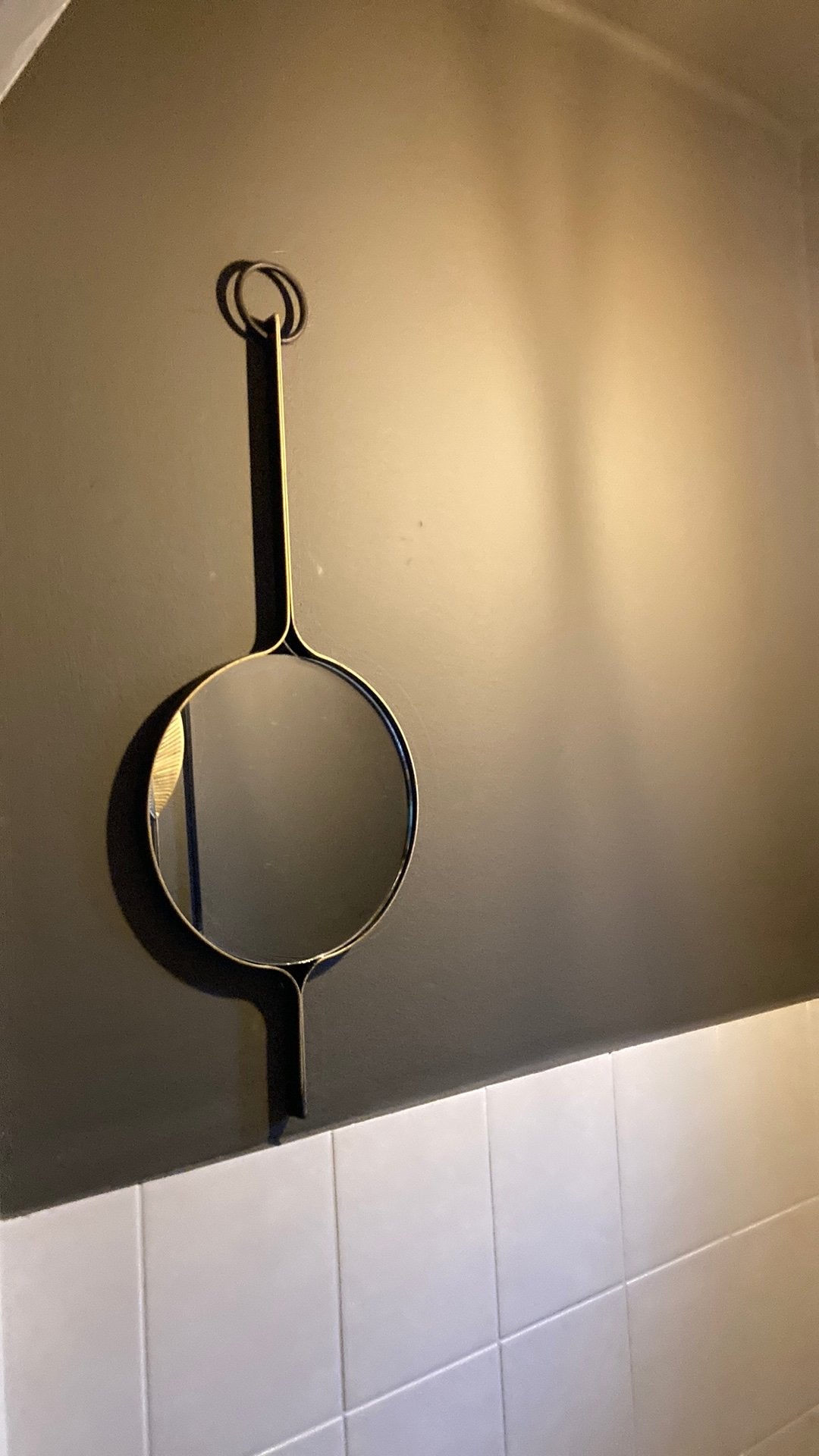 Decoratieve spiegel, Huis en Inrichting, Woonaccessoires | Spiegels, Minder dan 50 cm, Rond, Ophalen of Verzenden, Zo goed als nieuw