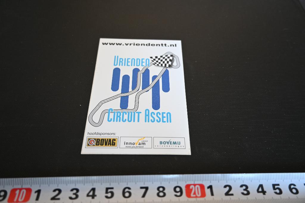 sticker Vrienden TT Circuit Assen BOVAG INROVAM Bovemij, Ophalen, Zo goed als nieuw