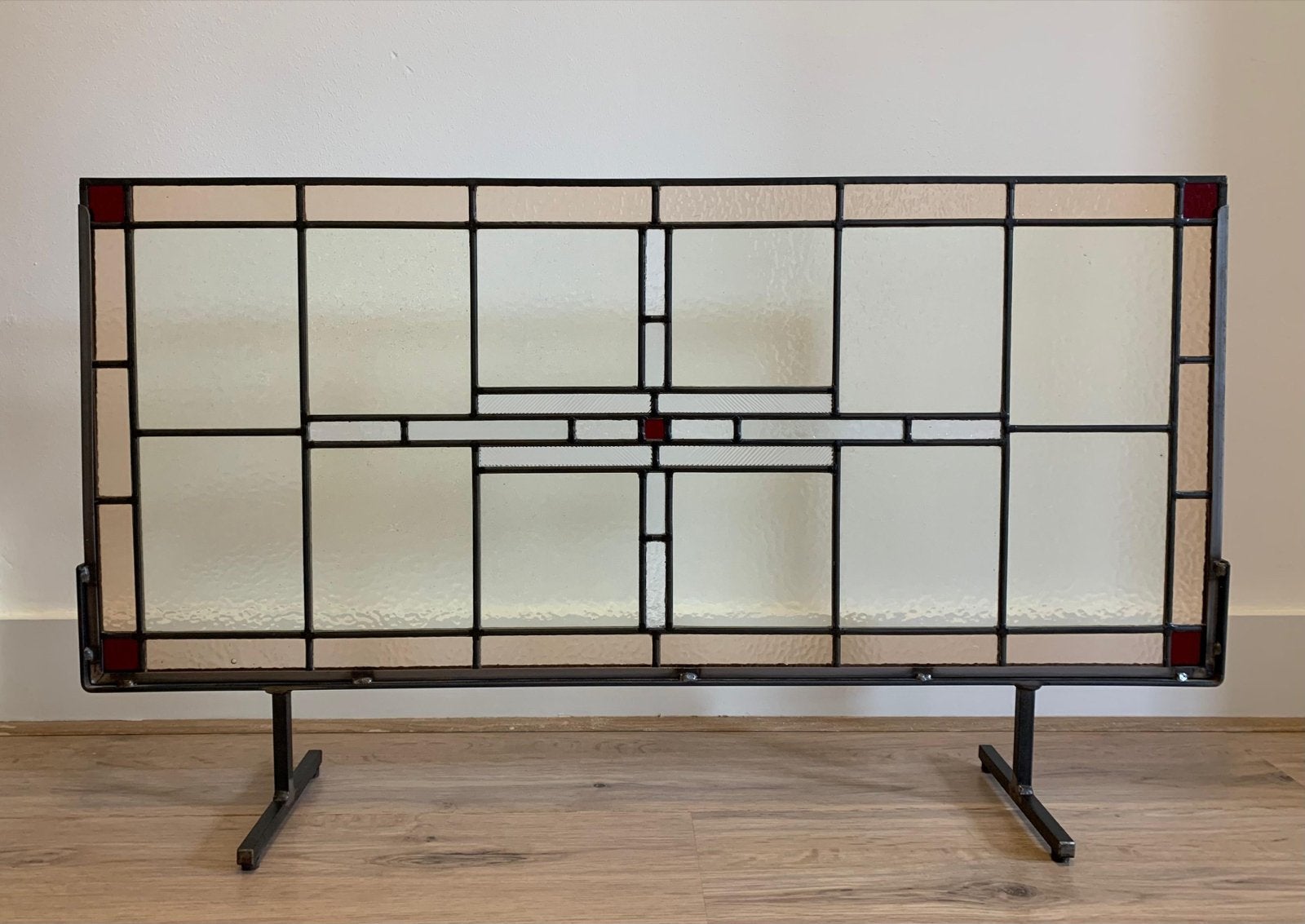 Glas-in-lood voorzetraam (3 stuks) 90x40 cm (+10cm poot), Doe-het-zelf en Verbouw, Glas en Ramen, Ophalen, Gevelraam of Ruit, Gebruikt
