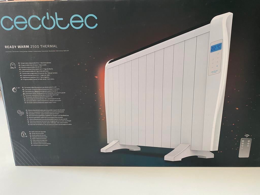Nieuw: Cecotec Ready Warm 2500 Thermal – 2500W met timer, Ophalen, 30 tot 80 cm, Radiator, Nieuw