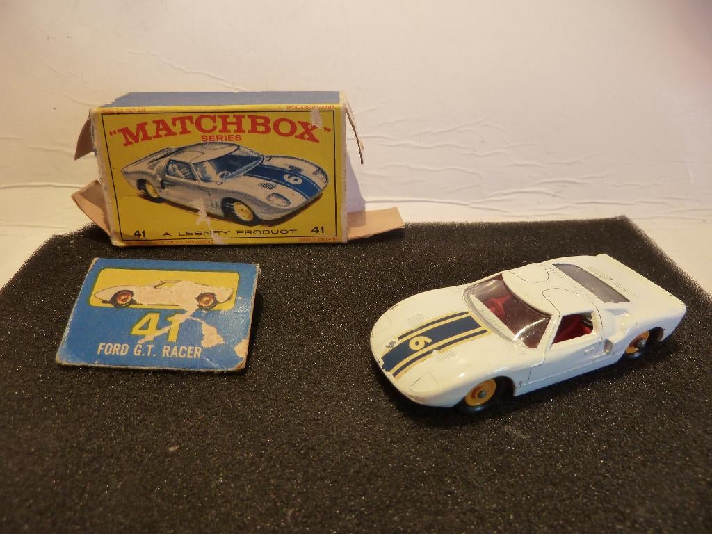 MATCHBOX  nr.41  FORD GT  + incl. & incompleet doosje., Ophalen of Verzenden, Gebruikt, Auto
