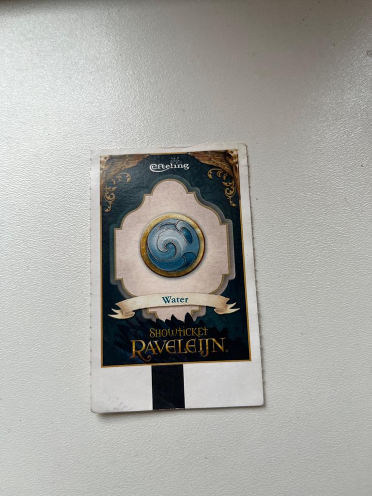 Efteling Ravelijn showticket 'Water' - verzamelobject, Ophalen of Verzenden, Gebruikt, Overige typen