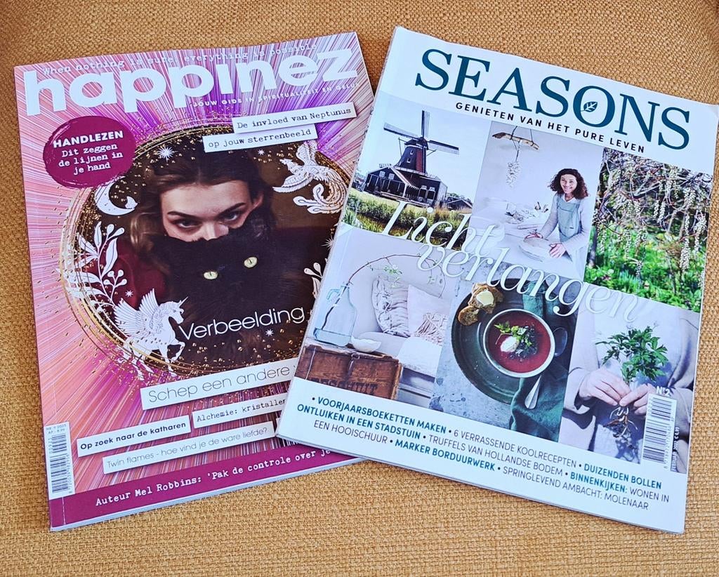 Happinez 2025 en Seasons, Ophalen of Verzenden, Damesbladen