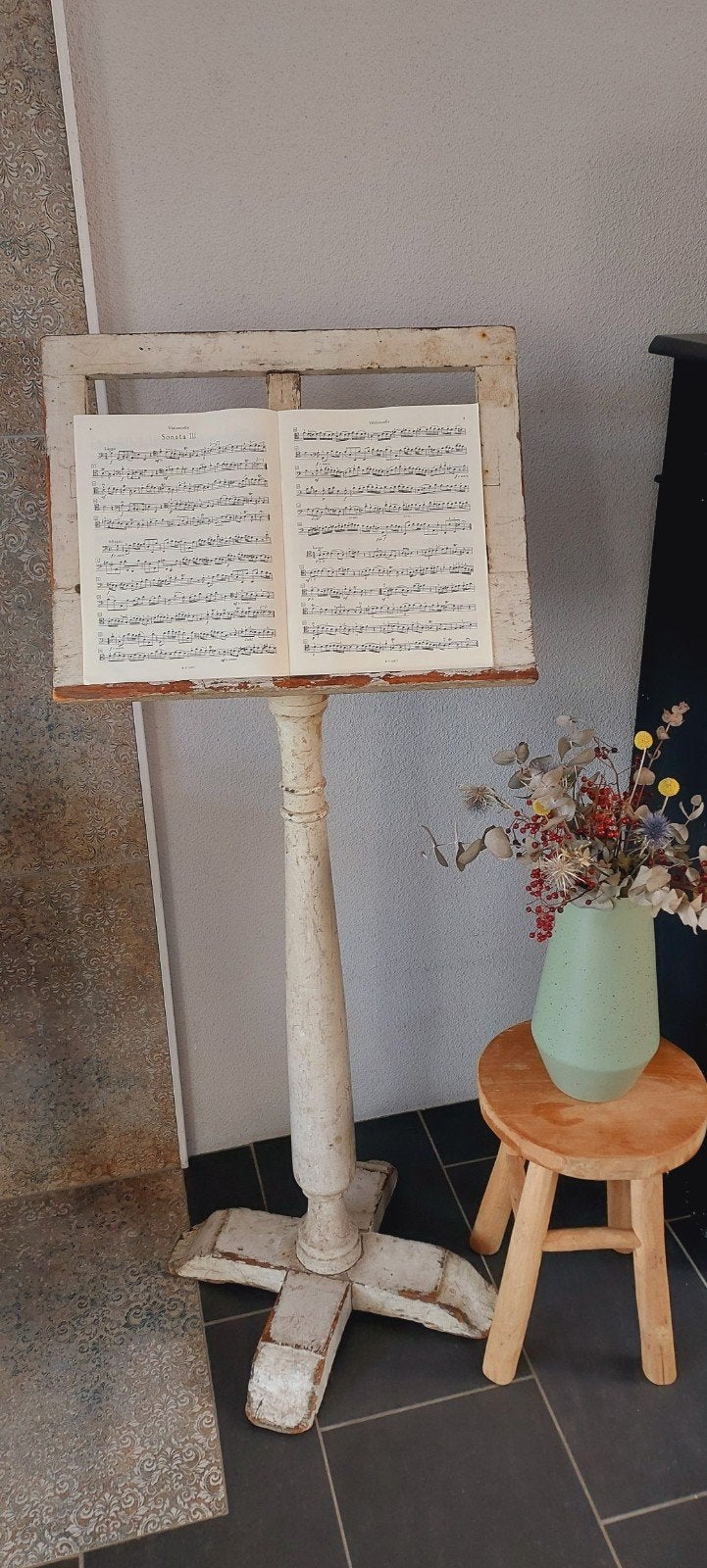Antieke houten lessenaar / muziekstandaard, Ophalen, Gebruikt