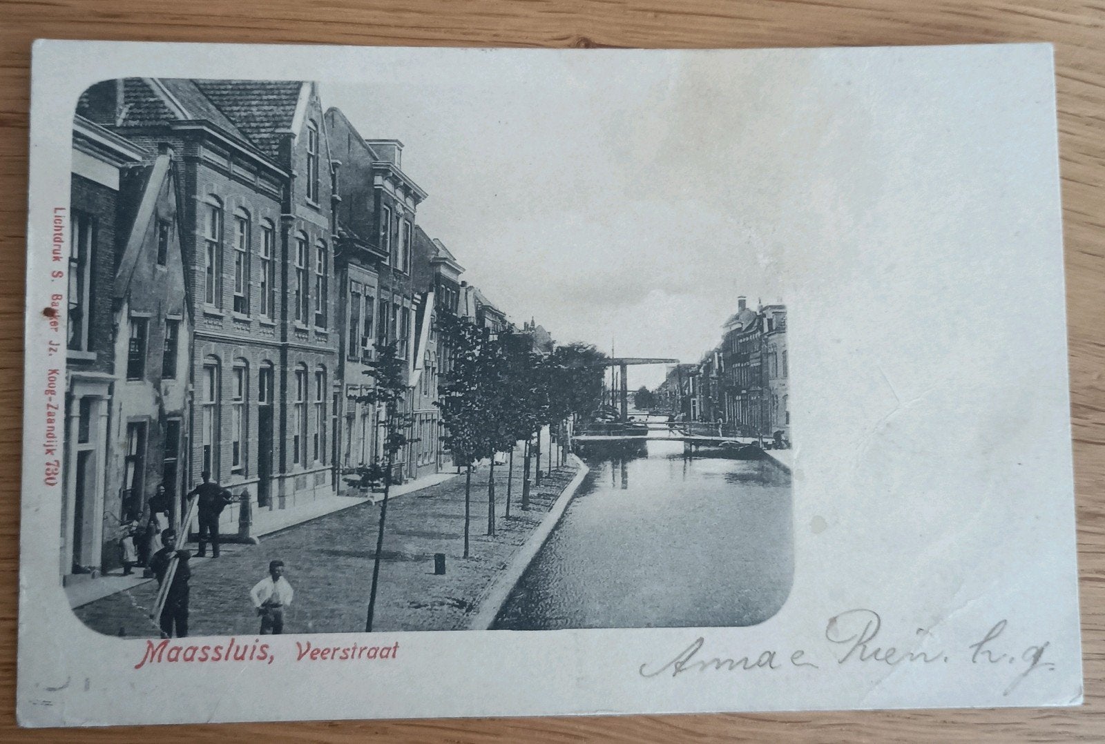 Ansichtkaart Maassluis Veerstraat (1906), Verzamelen, Ophalen of Verzenden, Voor 1920, Gelopen, Zuid-Holland