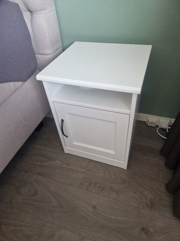 2x IKEA SONGESAND nachtkastjes wit, Huis en Inrichting, Slaapkamer | Nachtkastjes, Ophalen, Gebruikt, Minder dan 45 cm, 55 tot 70 cm