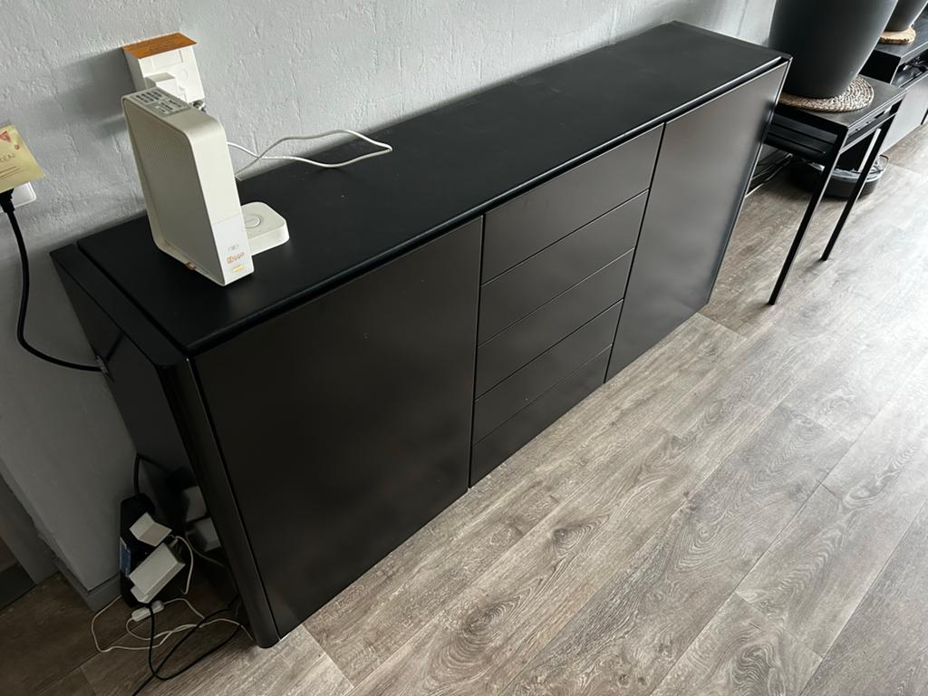 Set van 2 Dressoir kasten - Mat Zwart, Ophalen, Gebruikt, Overige materialen, 200 cm of meer